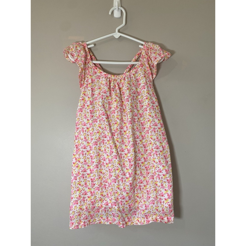 Mini Boden Ditsy Top Girls 9-10 Floral Ruffle Cap Sleeve Strappy Tunic Tank‎ Top